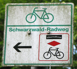 Fietsroutebord in Zwarte Woud