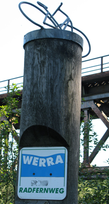 Markering van Werrafietspad