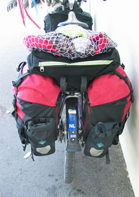 Fietstas achter