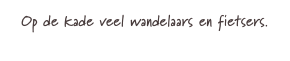 Op de kade veel wandelaars en fietsers.